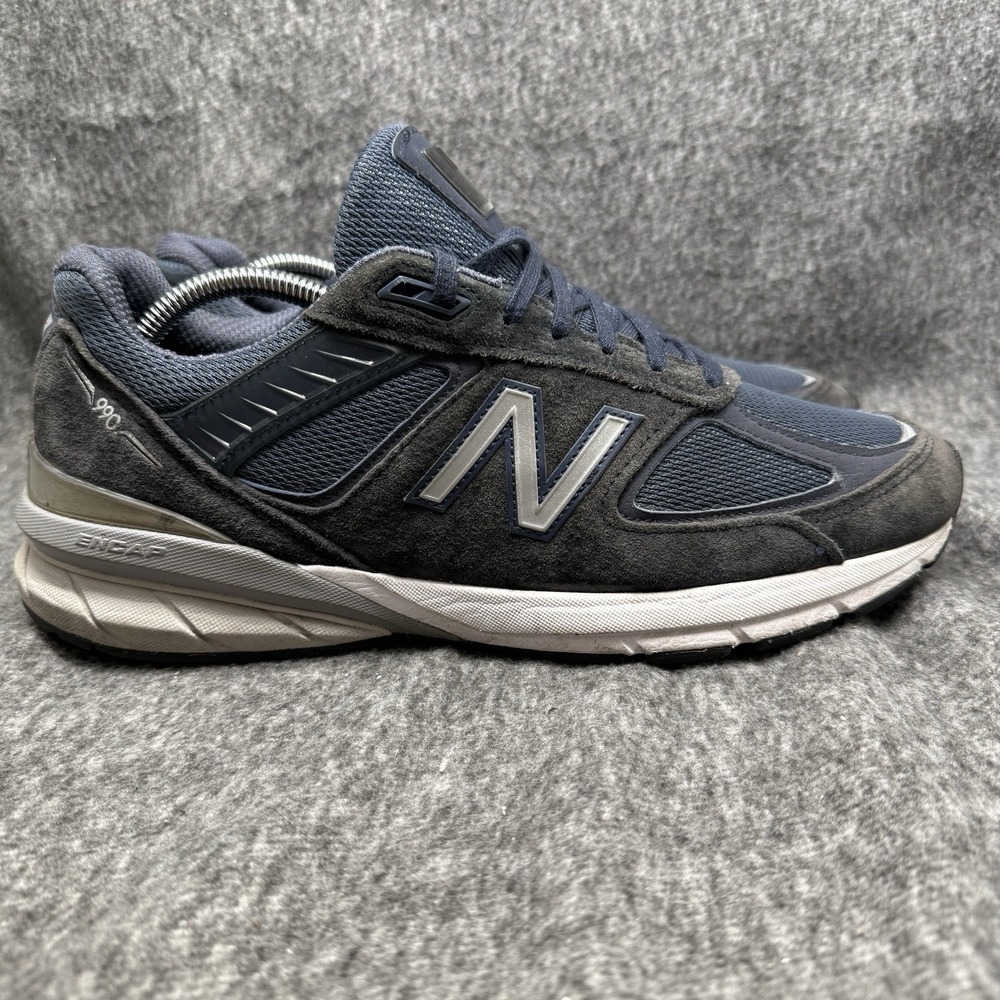 New Balance 990v5 Made in USA Mens Size 9.5 Navy Grey Running Shoes M990NV5
